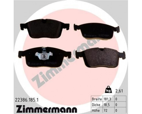 Bromsbeläggssats, skivbroms 22386.185.1 Zimmermann