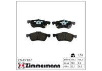 Bromsbeläggssats, skivbroms 22409.180.1 Zimmermann