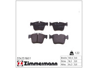Bromsbeläggssats, skivbroms 22423.160.1 Zimmermann