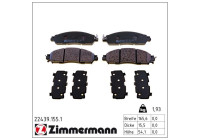 Bromsbeläggssats, skivbroms 22439.155.1 Zimmermann