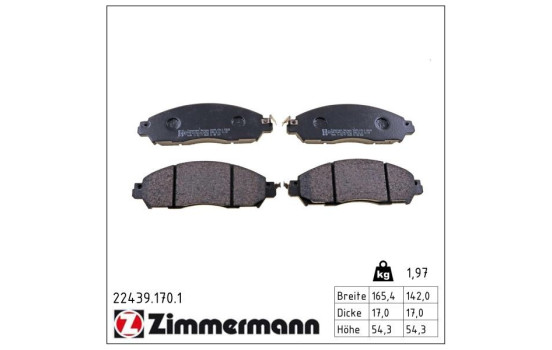 Bromsbeläggssats, skivbroms 22439.170.1 Zimmermann
