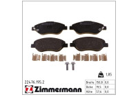 Bromsbeläggssats, skivbroms 22476.195.2 Zimmermann