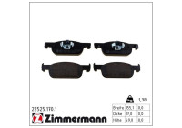 Bromsbeläggssats, skivbroms 22525.170.1 Zimmermann