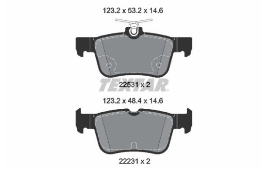 Bromsbeläggssats, skivbroms 2253105 Textar