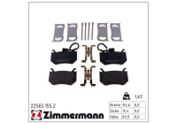 Bromsbeläggssats, skivbroms 22565.155.2 Zimmermann