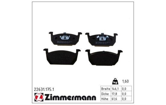 Bromsbeläggssats, skivbroms 22631.175.1 Zimmermann