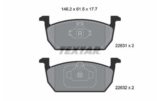 Bromsbeläggssats, skivbroms 2263101 Textar