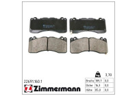Bromsbeläggssats, skivbroms 22691.160.1 Zimmermann