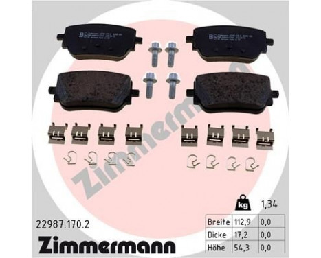 Bromsbeläggssats, skivbroms 22987.170.2 Zimmermann