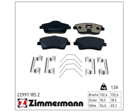 Bromsbeläggssats, skivbroms 22997.185.2 Zimmermann