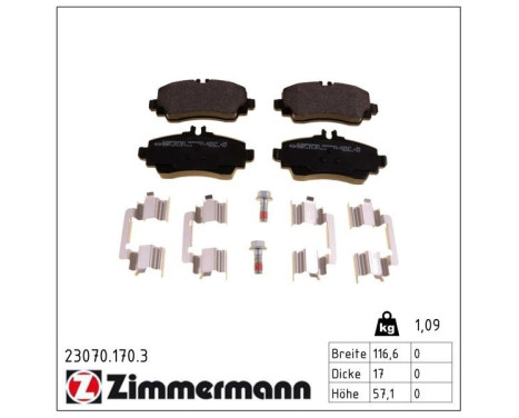Bromsbeläggssats, skivbroms 23070.170.3 Zimmermann, bild 2