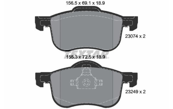 Bromsbeläggssats, skivbroms 2307401 Textar