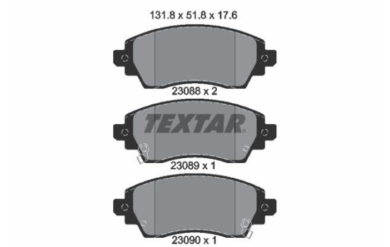 Bromsbeläggssats, skivbroms 2308801 Textar