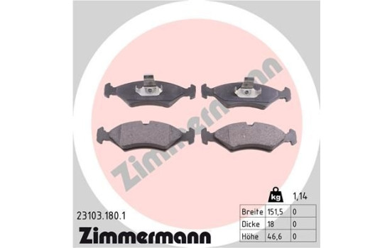 Bromsbeläggssats, skivbroms 23103.180.1 Zimmermann