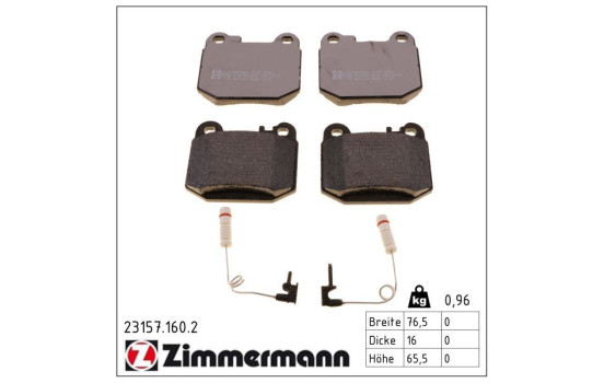 Bromsbeläggssats, skivbroms 23157.160.2 Zimmermann, bild 2