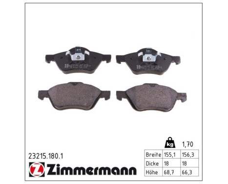 Bromsbeläggssats, skivbroms 23215.180.1 Zimmermann, bild 2