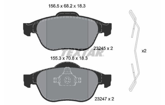Bromsbeläggssats, skivbroms 2324502 Textar, bild 2
