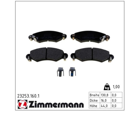 Bromsbeläggssats, skivbroms 23253.160.1 Zimmermann, bild 2