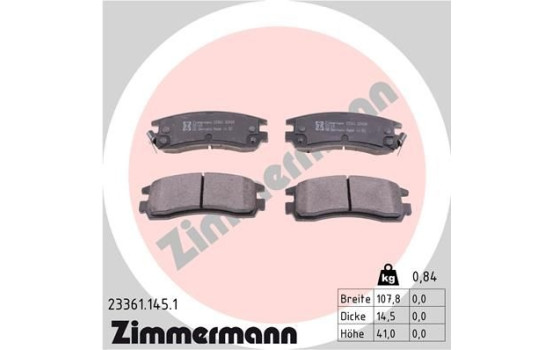 Bromsbeläggssats, skivbroms 23361.145.1 Zimmermann