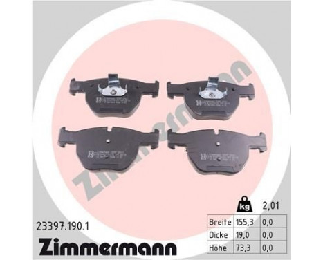 Bromsbeläggssats, skivbroms 23397.190.1 Zimmermann