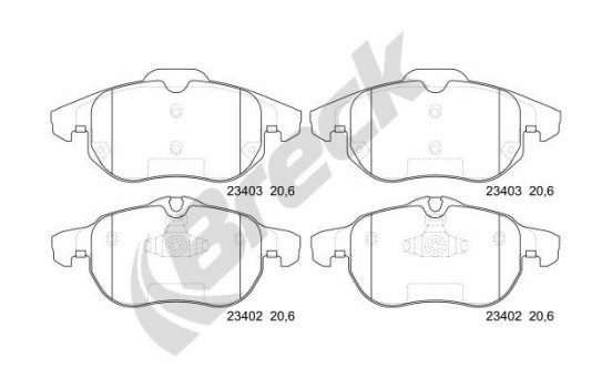 Bromsbeläggssats, skivbroms 23402 00 701 00 Breck