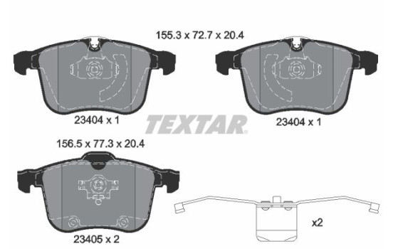 Bromsbeläggssats, skivbroms 2340404 Textar