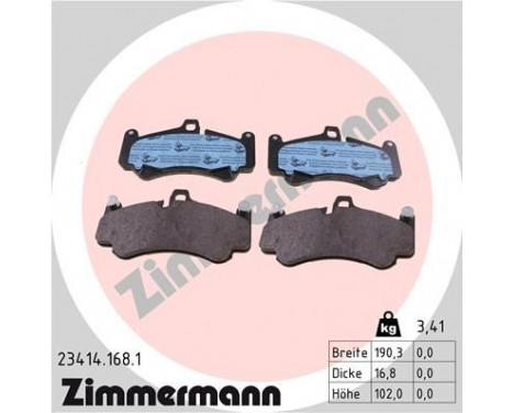 Bromsbeläggssats, skivbroms 23414.168.1 Zimmermann