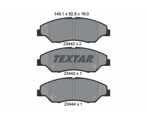 Bromsbeläggssats, skivbroms 2344201 Textar