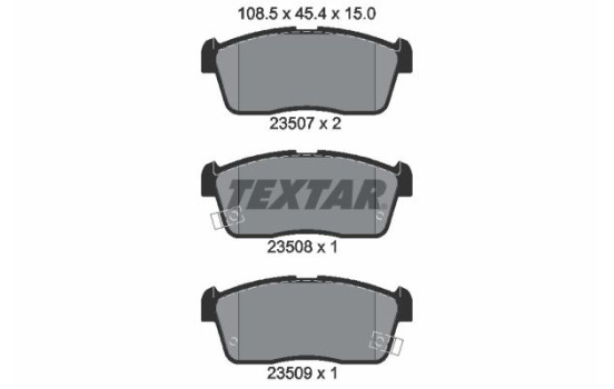 Bromsbeläggssats, skivbroms 2350701 Textar