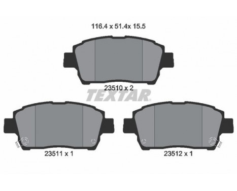 Bromsbeläggssats, skivbroms 2351002 Textar