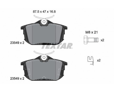 Bromsbeläggssats, skivbroms 2354901 Textar, bild 2