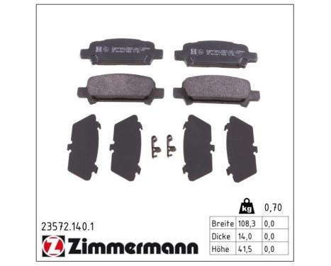 Bromsbeläggssats, skivbroms 23572.140.1 Zimmermann, bild 2