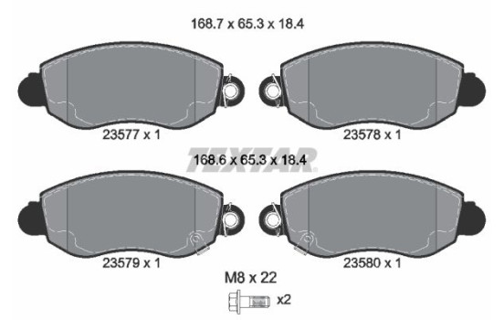 Bromsbeläggssats, skivbroms 2357701 Textar