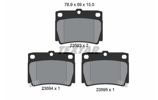 Bromsbeläggssats, skivbroms 2359301 Textar