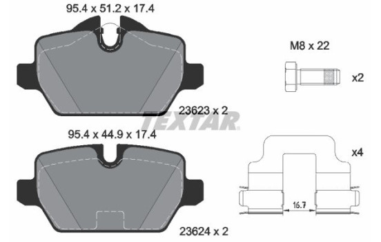 Bromsbeläggssats, skivbroms 2362303 Textar, bild 2