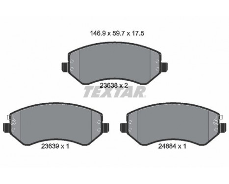 Bromsbeläggssats, skivbroms 2363801 Textar