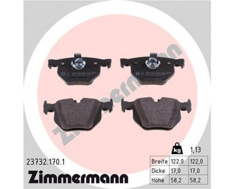 Bromsbeläggssats, skivbroms 23732.170.1 Zimmermann