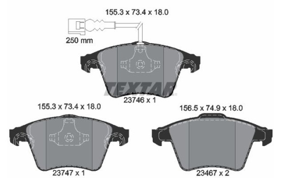 Bromsbeläggssats, skivbroms 2374601 Textar, bild 2