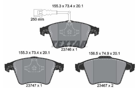Bromsbeläggssats, skivbroms 2374602 Textar