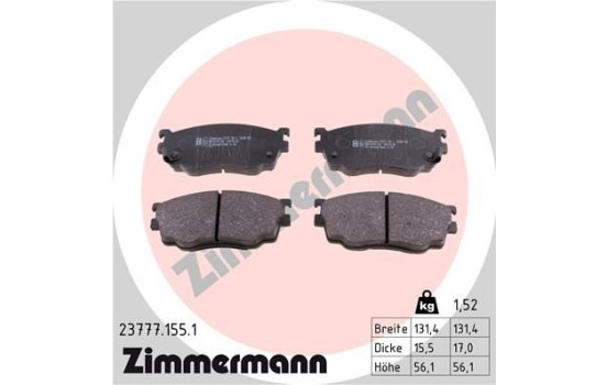 Bromsbeläggssats, skivbroms 23777.155.1 Zimmermann