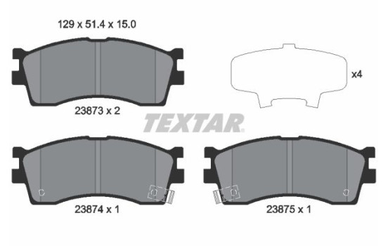 Bromsbeläggssats, skivbroms 2387301 Textar