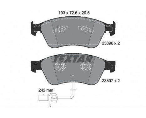 Bromsbeläggssats, skivbroms 2389601 Textar, bild 2