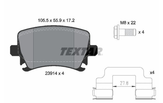 Bromsbeläggssats, skivbroms 2391402 Textar, bild 2