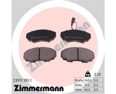 Bromsbeläggssats, skivbroms 23917.195.1 Zimmermann