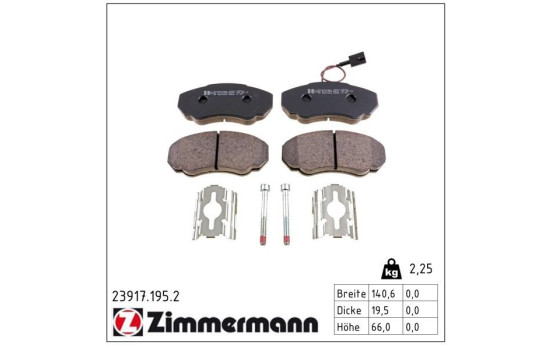 Bromsbeläggssats, skivbroms 23917.195.2 Zimmermann, bild 2