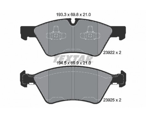 Bromsbeläggssats, skivbroms 2392201 Textar, bild 2
