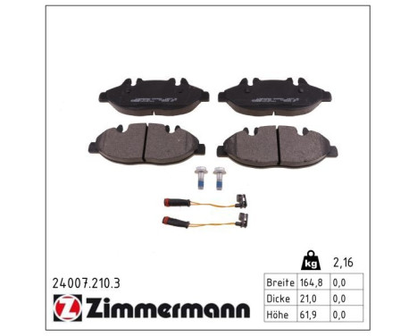 Bromsbeläggssats, skivbroms 24007.210.3 Zimmermann, bild 2