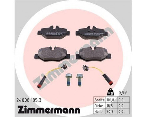 Bromsbeläggssats, skivbroms 24008.185.3 Zimmermann