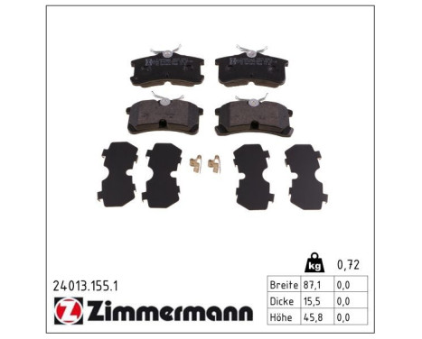 Bromsbeläggssats, skivbroms 24013.155.1 Zimmermann, bild 2