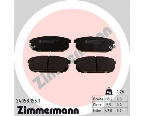 Bromsbeläggssats, skivbroms 24058.155.1 Zimmermann